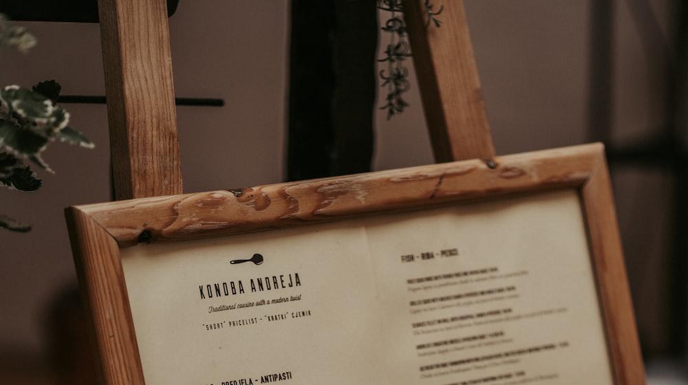 Restaurant menu printed in a foreign language